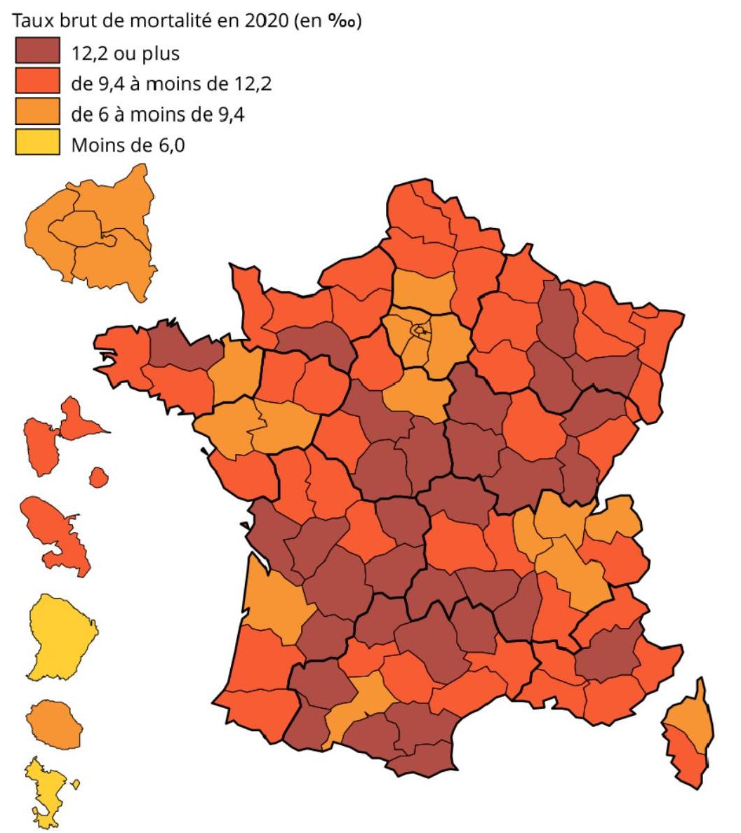 Disparités : Taux de mortalité en France