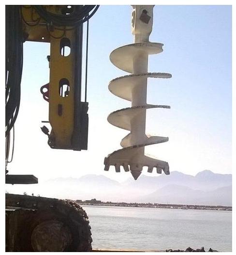 Pieu foré en chantier